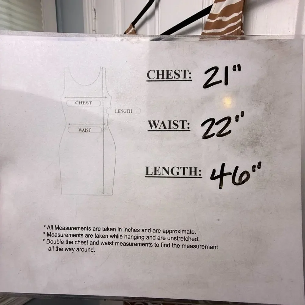 A New Day Animal Print V-Neck Sleeveless Midi Dress Womens Large Brown White - Picture 7 of 8